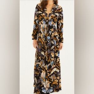 FARM Rio Elegant Floral Long Sleeve Dress
